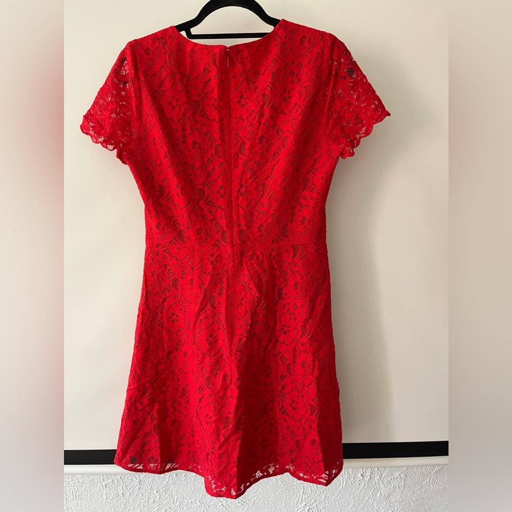 J. Crew red lace dress sz 4 - Picture 4 of 7